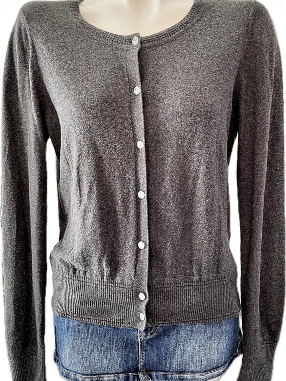 Banana Republic Gray Button Front Cardigan Size Medium